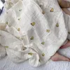 Uyku Tulumları Bebek battaniyeleri% 100 Organik Pamuklu Muslin Bebek bezi Baskı Kouvertures ve Langes Swaddle 221007