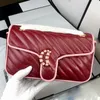 縫製スレッドクロスボディバッグ女性スプライシングハンドバッグプロクス本革の財布ファッションハードウェアレター磁気バックルブラスチェーンショルダーストラップトート