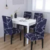 As capas de cadeira cobrem spandex elástico europeias cadeiras estampadas no assento elástico elástico para móveis de sala de jantar da cozinha