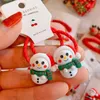 2pcs/set Noel hediye sevimli kızlar saç bağları elastik lastik bant karikatür Noel baba ağaç scrunchies çocuk saç aksesuarları