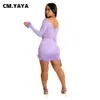 Two Piece Dress CMYAYA Women Fur Hem Bodycon Midi Mini Skirt Suit and Long Sleeve Crochet Crop Top Female Vintage Chic Two 2 Piece Set Outfit J230506