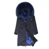 Pur 2022 Women Women Women Women Coat Real Raccoon Collar Capuz Capô