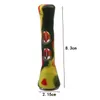 Pipe à tabac en silicone Bang en verre 8.3cm Porte-cigarettes coloré à la main One Hitter Filtre en silicone Pipes à fumer à la main