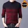 Mens truien trui winter herfst ronde nek longsleeveved gewoon stretch pullover zaailingen geschikt voor modieuze mannen groot 221008