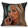 Kussen Noordse handgeschilderde funky vrouw portret stijl sofa decoratieve kast charmant cool meisje cover auto kussen 45x45