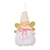Juldekorationer Handgjorda hantverk Plush Bow Angel Girl Doll Pendant Tree Hanging Ornament Year Xmas Gift Toy