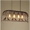 Pendant Lamps Vintage Retro Rust Bird Cage Light Fixture Loft Industrial Style Restaurant Kitchen Room Wrought Iron Hanging Lamp Deco