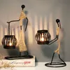 Titulares de velas fortes e nórdicos bastão de metal abstrato escultura decoração Decor artesanal Fatuagens Home Decoration Art Gift 221007