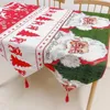 Christmas Table Runner Polyester Cotton Fabric Dining Tables Wedding Party Snow Man Elk Floral Soft Tablecloth Decoration Gift