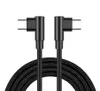60W 90 graden elleboog gevlochten kabels Type C tot USBC -kabel voor Samsung Xiaomi Huawei MacBook Fast Quick Charger Cord PD