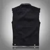 Gilets pour hommes DIMUSI Printemps Automne Hommes Vintage Denim Jeans Mâle Noir Vestes sans manches Hommes Rivet Trou Gilets 5XL TA338 221008