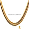 Tennis Graduated Tennis Necklaces With "18K" Stamp Fashion Men Jewelry Wholesale 18K Real Gold Plated 5 Mm 55 Cm Snake Chain Necklac Dhjvu