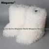 Boots 2022 Women Winter Snow Outdoor Faux Wool Luxury Furry Curly Fur Woman Plush Warm Platform Shoes Large Size 46 Y2210