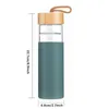 500 ml 17oz Wasserflasche aus Borosilikatglas, Trinkbecher, isoliert mit Bambusdeckeln und Silikonschutzhülle von Sea RRB16114