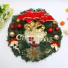 Couronnes de décorations de noël pour porte d'entrée, couronne décorative d'hiver pour la maison avec fleurs, pommes de pin, décor de fête, 221007