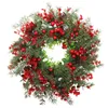 1pcs Winter Berry Wreath Christmas Tree Wreath Christmas Artificial Wreath Artificial Christmas Wreaths Xmas Porch Wreath G230518