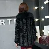 Women's Fur Real Mink Piece Women Coat With Collar Winter Female Jacket