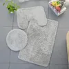 Bath Mats 3 Piece Bathroom Rug Set Includes Contour Mat And Toilet Lid Cover Machine Washable Super Soft Microfiber