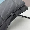 Balenciaga Bag Women Hourglass Crossbody Bag Half Moon Shoulder Bags äkta läder silver hårdvara borttagbar strap metall bokstäver magnetisk spänne interiör zip