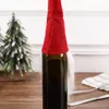 Sac cadeau de Noël Santa Claus Ensemble de bouteille en verre de Noël Champagne Décoration Vin YSJ68