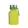 Pliez les bouteilles d'eau d'équipement d'hydratation de silicone Sport 550ML tasses de boisson flexibles en plein air bouteilles de cyclisme tasse voyage avec boucle d'alpinisme 4 couleurs