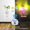 V￤gglampa EU/US Plug Mushroom Night Light 7 F￤rg Byte skymning till gryningssensor Led Flower Bedroom lampor f￶r barng￥vor