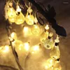 Cordes 2.5M LED Guirlande 20pcs Métal Goutte Fée Guirlande Lumineuse Décor De Noël Extérieur Patio Fête De Mariage Fer Creux