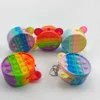 Fidget Toys Sensory Fashion Cartoon Coin Purse Kid Push Bubble Rainbow Anti Stress Educatieve kinderen en volwassenen Decompressie speelgoed verrassing