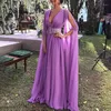 Casual jurken Purple Women Sexy Showback Dress Deep V Mouwess Neckless Wedding Bride Bruidsmeisje Lange zomer 2022 Kleding gewaad