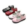 Flat Shoes Black Childrens Leather for School Kids Performance Dress Girls Princess Chaussure Fille Pink Red White 3-12T