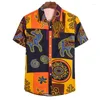 Men's Casual Shirts 2022 Summer Cashew Shirt Men's Short-sleeved Top Hip-hop Beach Party Male Clothes Loose Hawaiian Man 5xl