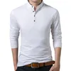 Camisetas masculinas Men Men Autumn Casual Trabalho elegante Camisa de cor sólida Botões de camiseta de colarinho de colarinho de colarinho de colar