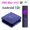 H96 MAX V12 Smart TV Box Android 12 4K 4GB RAM 64 GB ROM Dual WiFi Media Player Google YouTube Imposta Top Box Box