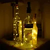 Cordes Bouchon de bouteille de vin Guirlande lumineuse en liège 15 20 LED Guirlande de fées en cuivre Décoration de fête de Noël en plein air LR44 Alimenté par batterie