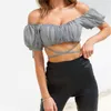 Damesblouses dames shirts baldauren dames 2022 zomer twee-wear plaid veter op korte mouwen top slanke panty's streetwear