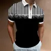 Men's Polos Man 3D Printing Geom￩trie Polo Mens Mens ￠ manches courtes d￩contract￩es