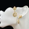 Premium designerskie kolczyki dla kobiet biżuteria modowa męska luksus stadium męski impreza marka ślubna pierścionek uszy kobiet złota