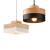 Hängslampor eusolis ljus moderna nordiska eenvoudige loft hout led verlichtingSarmaturen matsal eclairage interieur