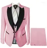 Costumes pour hommes dernière conception Costume Homme hommes 3 pièces revers cranté Tuxedos fête mode veste Blazer pantalon gilet pour mariage