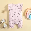 Barboteuses bébé été coton vêtements enfant en bas âge bébé filles sans manches bouton impression Ohals combinaisons combinaisons salopette vêtements décontractés J220922