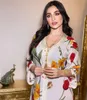 Muslimska special tillfälle klänningar tryckt lång blommig turkisk klänning Abaya Dubai Party BT007