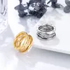 لا تتلاشى على الطراز الكلاسيكي عاشق جوفاء خاتم الفولاذ المقاوم للصدأ المجوهرات بالجملة