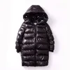 Down Coat Winter Children Long Thick Jacket Boys and Girls Over the Kne Bright Kids Hooded Warm Parkas Outwear 4 14t 221007