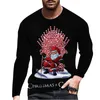 Camisetas masculinas de manga comprida camisa branca de homens homens casuais 3d tampas redondas no pescoço néon de camiseta