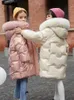 Jaquetas infantis jaquetas para meninas médias e longas 2022 novo estilo estrangeiro casaco de inverno para meninas roupas quentes de inverno para meninas L221007