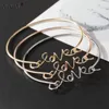 Bracelet Simple Mode AMOUR Lettre Charme Bracelet Pour Femmes Cercle Rond Bohème Bijoux Exagération Métal Cadeau # D