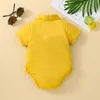 Pagliaccetti Baby Boy Summer Tuta Top Manica corta risvolti Casual Party Tasca sul petto Bottoni Tuta con papillon Abbigliamento J220922