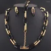 Orecchini di collana set catene Bracciale Stud Acciaio inossidabile per donne Sedzbifa