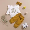 Clothing Sets 3Pcs Baby Girl Clothes Set born Kids Childern Toddler Outfits Infant Born 221007