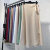 Skirts Summer Bohemian Sashes Long Wrap Skirt Side Split Ruffled Chiffon Beach Ankle Woman 221007